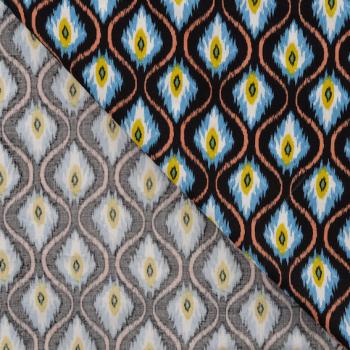 Preview: Viskosestoff mit Baumwolle Yellow Peacock